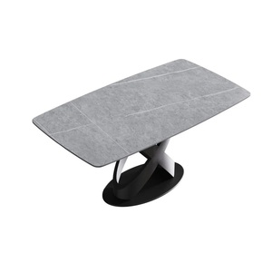 Stylish Luxury Modern <b>Dining</b> <b>Table</b> with Marble Top & Stainless Steel Legs <b>Fold</b>-able Extendable Square Shape for Home <b>Dining</b> Room - Product Image 1