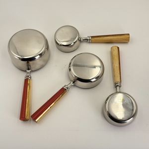 202 Stainless Steel Powder and Liquid <b>Measuring</b> with Wooden and Resin Handle Long Short Handle <b>Measuring</b> Spoons for Powder Beans - Product Image 5