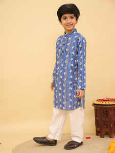 Niños Algodón Kurta Pijama Conjunto Indio Estilo Casual Vestido de Novia para Niños - Product Image 2