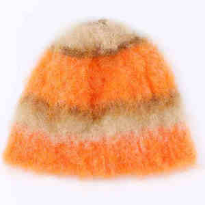 Bonnet d'hiver avec logo jacquard personnalisé Bonnet en mohair tricoté haut de gamme Bonnet taille adulte pour hommes - Product Image 2