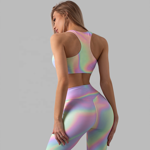 Soutien-gorge de sport d'entraînement respirant pour femmes XL/XS Racer-Back Jogging Crop Tops pour Yoga & Running Sublimation Sportswear - Product Image 3