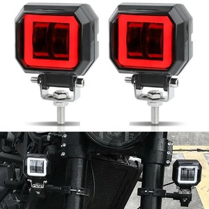 3 pouces 12V <span class=keywords><strong>24V</strong></span> 6000K LED Work Light Bar Spot Driving LED Headlights Work Lamp Fog Pods DRL Red Halo Offroad 4WD ATV SUV - Product Image 5