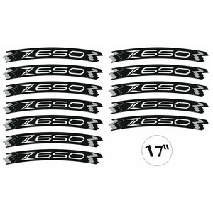 Kit Adesivi Fluorescenti Gialli per Cerchioni Moto Kawasaki Z650 (17") - Product Image 3