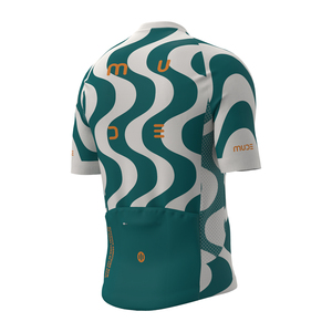 Maillot de cyclisme pour hommes SOLACE Curvy vert - Respirant, léger, imperméable, manches courtes, pour vélo de route - Product Image 3