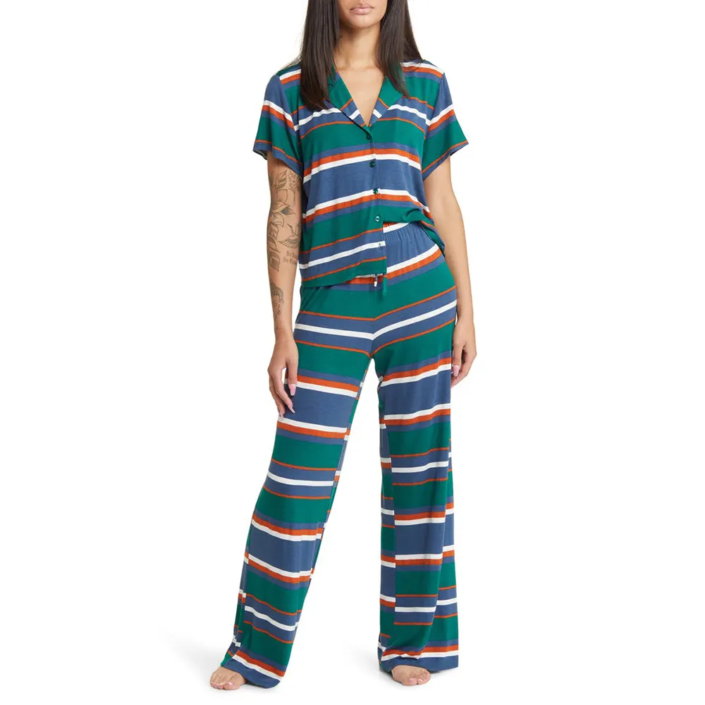 Mới Nhất Thiết Kế Thoáng Khí Nhanh Chóng Khô Tùy Chỉnh Phụ Nữ Quần Áo Ngủ Phương thức Pajama Set 2 Mảnh Ngủ Mặc Bộ Áo Ngủ Phụ Nữ Đêm Phù Hợp Với Thiết Lập