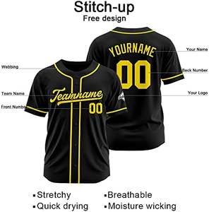 เสื้อกีฬาแบบติดกระดุมสำหรับผู้ชายและผู้หญิงเสื้อเจอร์ซีย์เบสบอลใหม่พร้อมชื่อโลโก้แบบเย็บติด - Product Image 2