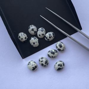 10mm 20mm Naturel Blanc Noir Dalmation Jaspe Lisse Ovale Dos Plat Cabochon Lâche Du Fabricant Tendance AAA Qualité 2025 - Product Image 1