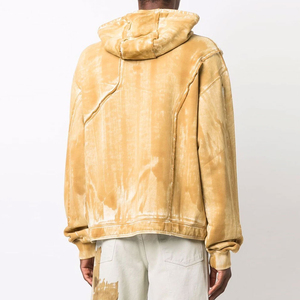 Sweat à capuche personnalisé 2025 pour homme, effet délavé, respirant, imprimé dégradé, en coton pur, molleton épais, OEM ODM - Product Image 2