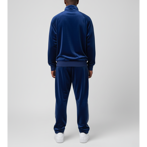 Hot Selling Casual Wear Zip Up Stand Up Collar Hoodie & Jogger Set Custom Embriordery Logo Heavyweight Streetwear Sweatsuit - Product Image 2