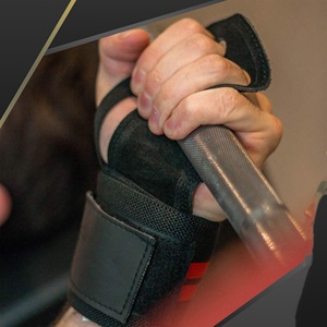 Poignées de gymnastique robustes poignée en cuir à 3 trous avec Support de poignet détachable réglable pour hommes et femmes - Product Image 3