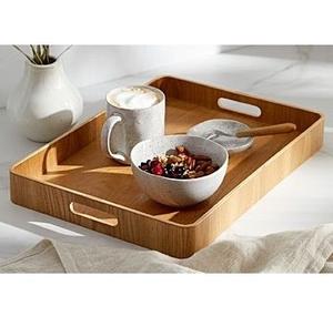 ถาดเสิร์ฟไม้เนื้อแข็งตกแต่งแบบพรีเมี่ยมพร้อมพื้นผิวธรรมชาติสำหรับโต๊ะอาหารชากาแฟและอาหาร - Product Image 3