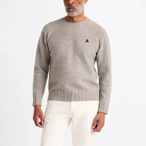 Pull à col rond personnalisé de haute qualité, fin, respirant, pour homme, coupe décontractée, couleur unie, tricoté - Product Image 1