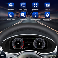 Panel Instrumen Digital LCD HD 12,3 inci untuk Audi A6 A7 2012-2018, Wireless CarPlay Android Auto Plug & Play