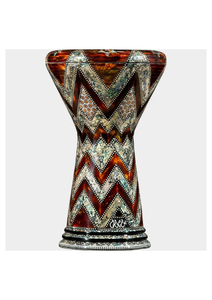 Auténtica Darbuka Gawharet El Fan Amber Zigzag Sombaty de 23 cm con incrustaciones de perlas. - Product Image 4