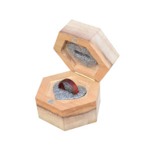 Anillo de compromiso de madera redondo para mujer de alta calidad, banda de boda de Color Natural a la moda, regalo de joyería de moda elegante para ella - Product Image 1