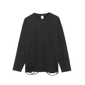 Participar en ropa de hombre personalizada de calidad _ Nueva camiseta de corte inferior de otoño e invierno High Street Camiseta larga de algodón suelta para hombres - Product Image 1