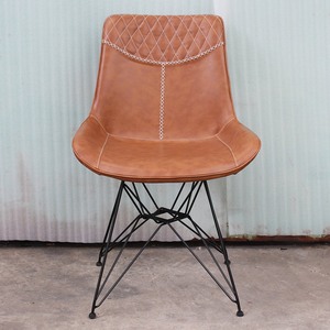 Aster <b>Dining</b> <b>Chair</b> with Leather Upholstery and Metal Legs - Product Image 6