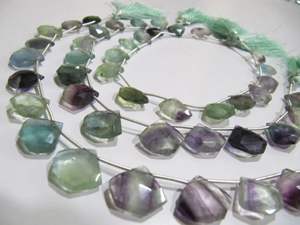 Cuentas multicolores de fluorita natural, forma de diamante de fluorita, corte facetado, joyería eminente de alta calidad, tamaño de marca, hebra de 14-15mm - Product Image 4