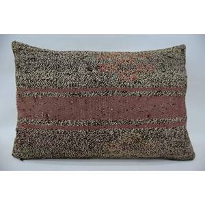 ผ้าขนสัตว์สีน้ำตาลพรม Kantha หมอนลายทอวินเทจ16X24นิ้ว - Product Image 1