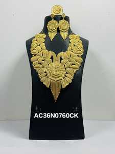 ชุดสร้อยคอแฟชั่นชุบทอง1กรัมสำหรับผู้หญิงที่สง่างาม - Product Image 2