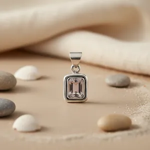 Pendentif en argent 925 tendance pour femmes, pierre précieuse, rhodié, or blanc, or rose 18 carats, chaînes avec diamant, perle, à porter tous les jours, cadeau - Product Image 1