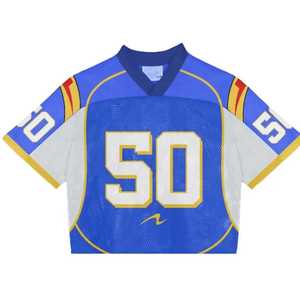 Maillot court Boxy personnalisé pour hommes, streetwear vintage, t-shirt de sport pour le football, le basket-ball et le football-maillot en maille imprimé rétro - Product Image 2