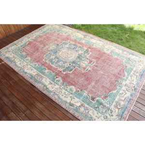 0.5x9.8 ft Turkish Rug, <b>Runner</b> Vintage Rug, <b>Red</b> Striped Rug - Product Image 2