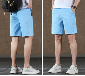 Pantalones Cortos de Algodón para Hombre, Estilo Casual de Negocios, a la Moda, de Cinco Puntos, Combinables con Todo, Diseño Sólido, Finos, de Corte Medio - Product Image 5