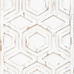 Décoration murale artisanale en bois sculpté, panneau mural rectangulaire, finition blanche, décoration artistique pour salon, entrée, hall - Product Image 3