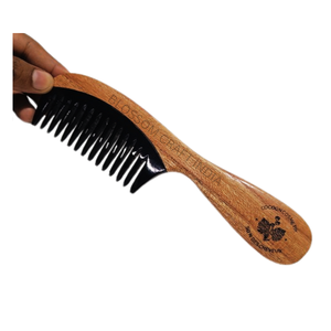 Peine de pelo de cuerno de búfalo auténtico, dientes anchos, agarre largo, acabado liso, cuerno de buey natural, mango de madera a precios asequibles - Product Image 4