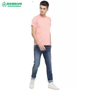 T-shirt en coton biologique anti-boulochage, coupe ample, séchage rapide, col rond, pour homme, fabriqué au Pakistan - Product Image 5