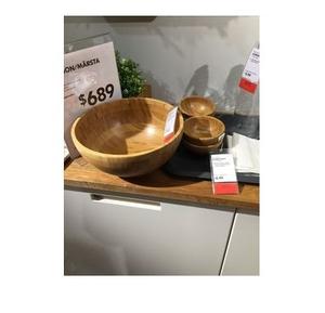 Bol de service en bois de luxe fait main avec finition naturelle, idéal pour les salades, la salle à manger et la cuisine, parfait pour les occasions de mariage - Product Image 1