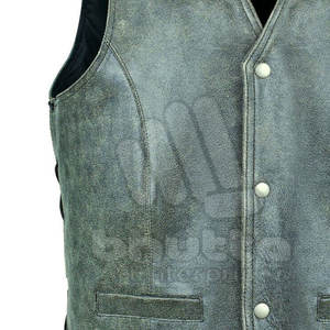 Gilets en cuir pour hommes de style rétro vintage, couleur unie, respirants, personnalisés, de haute qualité, coupe ajustée, décontractés, coupe-vent, automne - Product Image 5