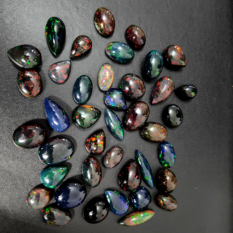 24-Piece Multi-color Gemstone Cabochon Lot - 25mm Round Oval Stones For Jewelry Making