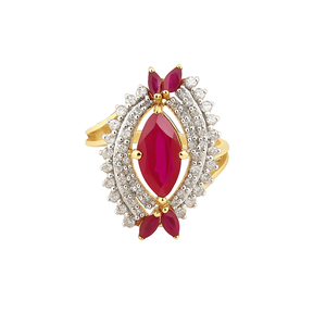 แหวนพลอยทับทิมมาร์คีสโตนอินเทรนด์แหวนแต่งงานแหวนหมั้นเงินแท้พร้อมการตั้งค่าง่ามสำหรับงานเลี้ยงครบรอบของขวัญ - Product Image 1