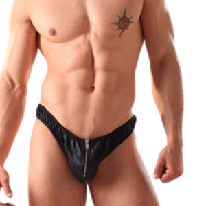 Shorts de Cuero para Hombre, Shorts Cortos de Cuero Sintético Negro, Ropa de Club Fetiche - Product Image 6