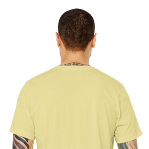 T-shirt unisexe à manches courtes vanille française 52% Airlume Cotton 48% Poly Quick Dry Light 4.2 oz 32 Single Heathered Knitted Fabric - Product Image 5
