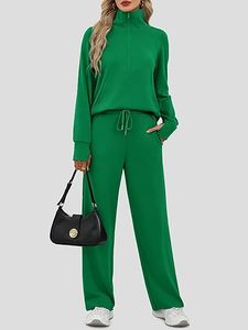 Conjunto Deportivo Informal para Mujer, Conjunto de Sudadera y Pantalones Deportivos Transpirables de Secado Rápido, Manga Larga, 100% Algodón, Conjunto Deportivo de Invierno - Product Image 4