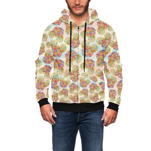 Sweats à capuche tendance et au design unique pour hommes, fermeture à glissière complète, impression par sublimation, coupe surdimensionnée en vente - Product Image 1