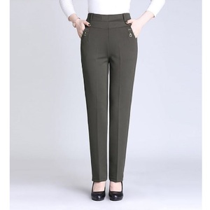 Pantalones transpirables de tiro alto para mujer, ropa recta de algodón, moda de otoño e invierno, grueso, venta al por mayor - Product Image 3