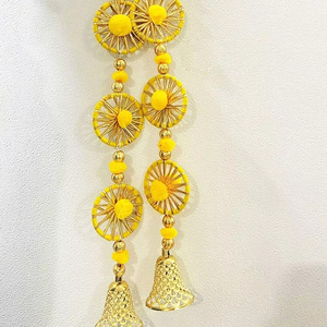 Cadena de borla de pompón ecológica colgante de pared decorativo y telón de fondo para decoración de Haldi Mehendi Sangeet - Product Image 2