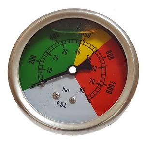 Manometro Assiale in Acciaio Inossidabile con Glicerina Rif. 449205 - Sensore di Pressione di Alta Qualità - Product Image 1