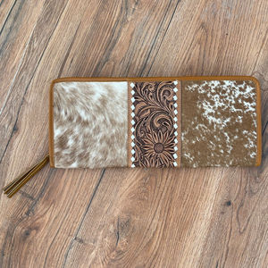 Main usiné et cheveux sur la mallette à bijoux en cuir de vachette/organisateur Western en cuir véritable Floral gland Portable voyage bijoux mallette de rangement - Product Image 2