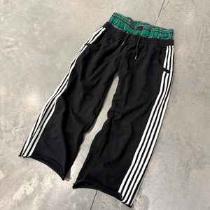 Fabricants personnalisés empilés pantalons de jogging droits à jambes larges baggy pantalon de survêtement évasé pantalon de survêtement rayé à double taille - Product Image 2