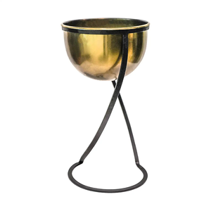 <b>Antique</b> Copper Finished Modern Planter with Black Stand for Home Garden Decoration Luxury Planter Decorative Flower Pot/Planter - Product Image 3