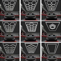 Plafonniers hexagonaux à changement de couleur avec mode RGB dimmable pour gymnase et garage d'atelier en combinaison créative à 5 grilles