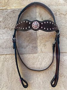 Pferdezaumzeug หนังตะวันตกปลอกคอและปลอกอกอกชุดเครื่องมือหัวคอปลอกอกอกม้าตะวันตกชุดปลอกอกอก - Product Image 5