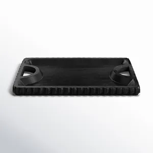 Plateau de service de style coulée de forme ovale de qualité supérieure sans danger pour les aliments à revêtement vert pour la décoration de table plateau de service en métal - Product Image 2