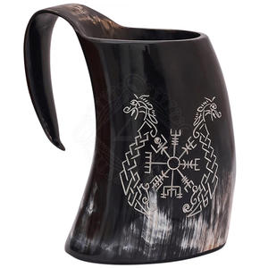 Super Design corne tasse à boire gravure grandes tailles pour Vikings authentique poli utilisation personnalisée tasse de fête Style américain main - Product Image 3