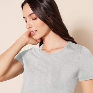 Camiseta de Verano para Mujer, Talla Grande, Ajustada, Transpirable, de Secado Rápido, Ecológica, de Spandex/Algodón, Ligera, Elástica y Suave - Product Image 3